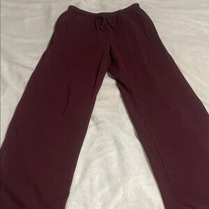 H&M Burgundy Wide-Leg Pants